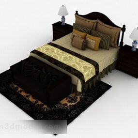 Conception de lit double classique américain modèle 3D