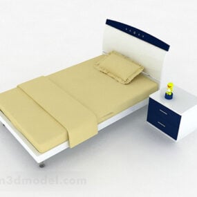 Einfaches 3D-Modell mit Einzelbett-Design für Zuhause
