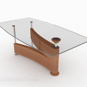 Tavolino da caffè in vetro semplice per la casa Design modello 3d