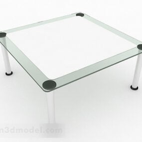Tavolino da caffè in vetro semplice Design V1 Modello 3d