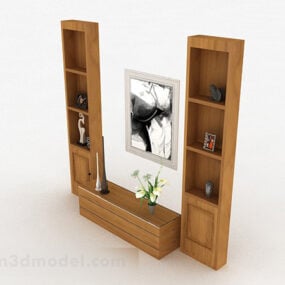 1д модель деревянного домашнего шкафа-витрины V3