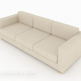 Light Brown Multi-seater Sofa Design V1 3d model