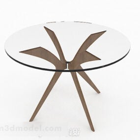 Round Glass Dining Table Design V1 3d model