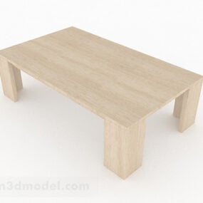 Vaaleanruskea minimalistinen sohvapöytäsuunnittelu 3D-malli