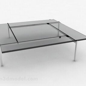 3д модель дизайна журнального столика из серого стекла
