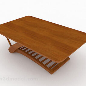 Brown Wooden Dining Table Design 3d model