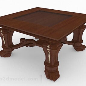 Diseño de mesa de centro china de madera maciza modelo 3d