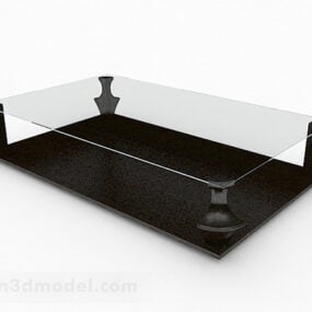 3д модель дизайна простого домашнего стеклянного чайного столика