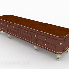Brown Wooden Tv Cabinet Design 3d model