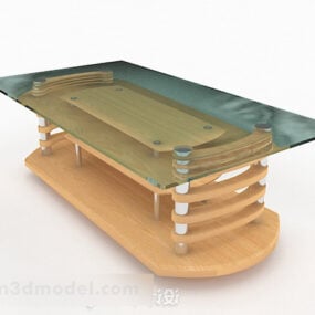 ריהוט שולחן תה ביתי מזכוכית דגם תלת מימד