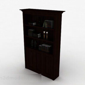 Muebles de vitrina de madera marrón modelo 3d
