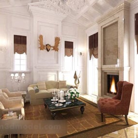 European Living Room Furniture Interior 3d model