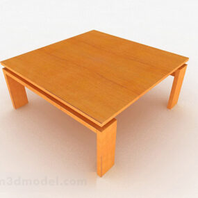 Żółty kwadratowy stolik kawowy Model 3D