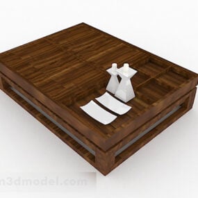 Japonský dřevěný nábytek na čajový stůl 3D model