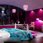 Intérieur de meubles de chambre rose moderne