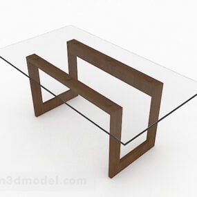 シンプルなガラスコーヒーテーブル家具V7 3Dモデル