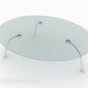 Έπιπλα Τραπεζιού Σαλονιού Oval Glass V1 3d μοντέλο
