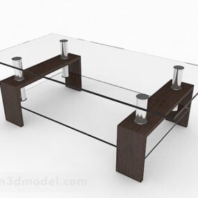 Simple Glass Coffee Table Furniture V8 3d model