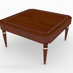 Modelo 3d de móveis de mesa de centro pequena de madeira