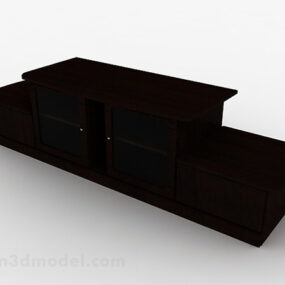 کابینت تلویزیون چوبی قهوه ای مدل V1 3d