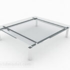 Čtvercový minimalistický skleněný konferenční stolek V1