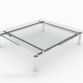 Firkantet Minimalistisk Glas Sofabord V1 3d model