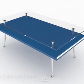 أثاث طاولة القهوة الزجاجية الزرقاء نموذج ثلاثي الأبعاد