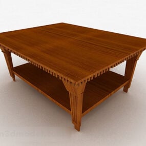 Brązowy drewniany stolik kawowy V10 Model 3D