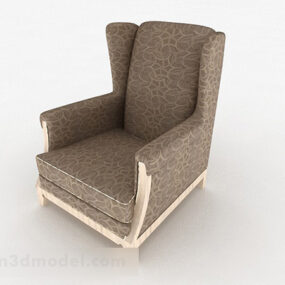 European Brown Single Sofa Furniture 3d model
