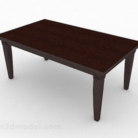 Jednoduchý dřevěný konferenční stolek nábytek V5 3D model