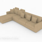 Muebles de sofá multiseater minimalista marrón