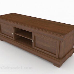 Dřevěný TV skříňkový nábytek V2 3D model