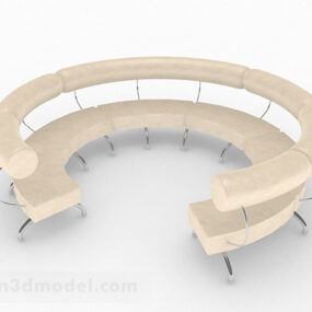 Gelbes Mehrsitzer-Sofamöbel V1 3D-Modell