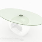 オーバルガラスコーヒーテーブル家具V2