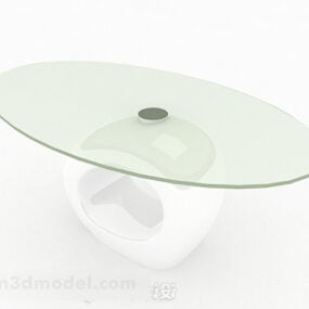 Ovalt glas sofabordsmøbel V2 3d model