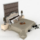 Muebles de cama doble marrón V1