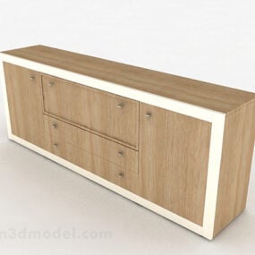 Brown Wooden Entrance Cabinet Furniture V1 3d model