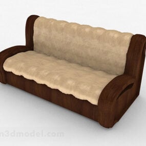 Brun kärlekssoffa möbel 3d-modell