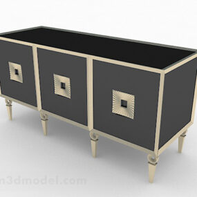 Modelo 3D de móveis de gabinete de TV preto