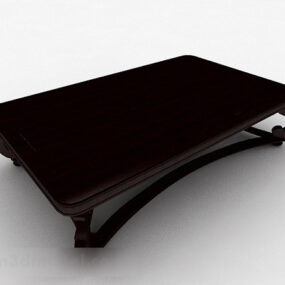 Wooden Rectangular Coffee Table 3d model