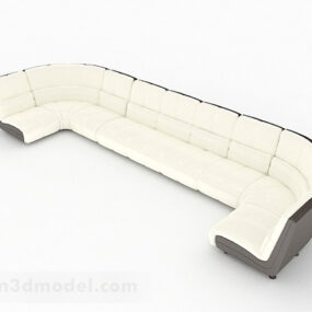 2д модель белого многоместного дивана-мебели V3