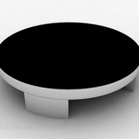 Black Round Coffee Table Furniture 3d model