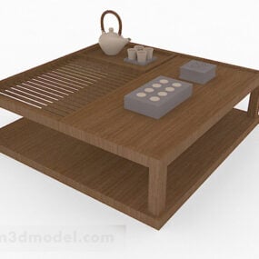 Japansk tebordsmöbler i trä V1 3d-modell
