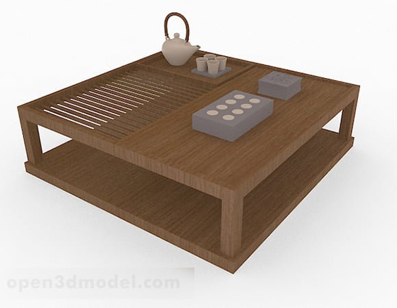 Japanese Wooden Tea Table Furniture V1