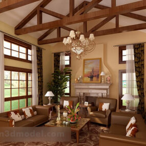 European Living Room Furniture V1 Interior 3d model
