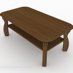 Brown Wooden Home Coffee Table Furniture 3d model