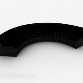 Black Multiseater Sofa Furniture 3d model