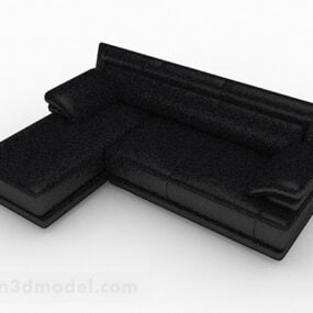 Schwarzes Multisitzer-Sofamöbel V1 3D-Modell