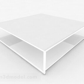 Decoración de mesa de centro cuadrada blanca modelo 3d