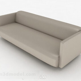 Brown Minimalist Multiseater Sofa 3d model